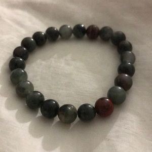 Semiprecious African Bloodstone charm bracelet